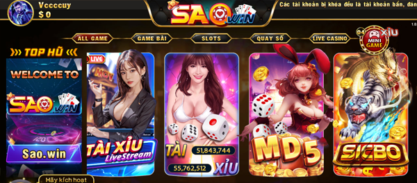 Slot game Saowin sôi động, đa dạng sắc màu